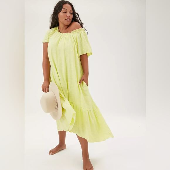 Anthropologie Dresses & Skirts - Anthropologie Maeve Yellow Selah High Low Ruffle Maxi Dress XS